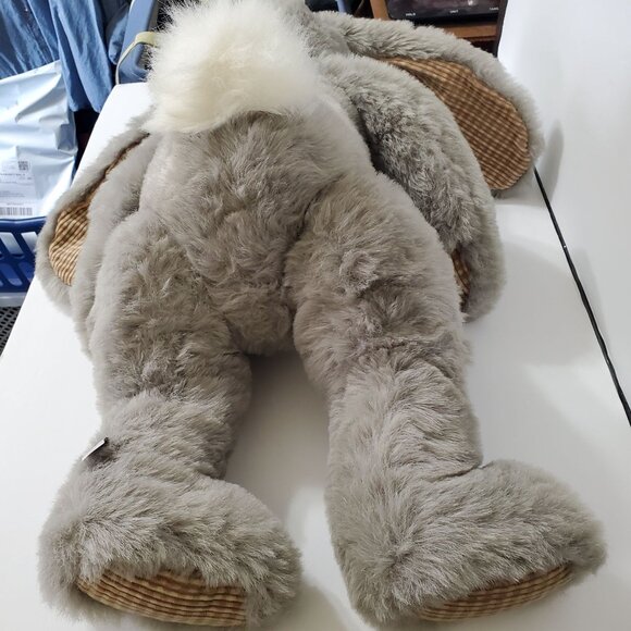 Vintage Stuffy Rabbit People Pals Toy Plush Easter Bunny Checked Corduroy Trim - Picture 11 of 16
